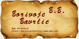 Borivoje Bavrlić vizit kartica